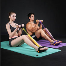 Load image into Gallery viewer, Fit: 4-Tube Pedal Fitness Rope for Woman & Men - Fitness Gum 4 Tube Resistance Bands Latex Pedal Exerciser Sit-up Pull Rope Expander Elastic Bands Yoga equipment Pilates Workout