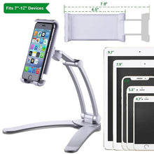 Load image into Gallery viewer, Desktop & Wall Pull-Up Lazy Bracket - Kitchen Tablet Metal Stand Mount Fit For 5-10.5 inch Width Smartphones