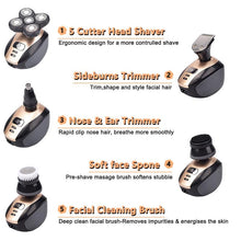 Load image into Gallery viewer, SuperShaver Men’s 5-in-1 Electric Shaver & Grooming Kit - Rechargeable 5 Razor Bald Head Shaving Machine Beard Trimmer