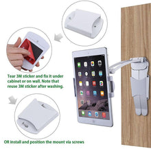 Load image into Gallery viewer, Desktop & Wall Pull-Up Lazy Bracket - Kitchen Tablet Metal Stand Mount Fit For 5-10.5 inch Width Smartphones